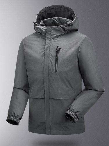 Veste À Capuche Fermeture Éclair En Polyester Décontracté Imperméable - milanoo.com - Modalova