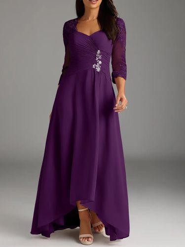 Robe de mère de la mariée élégante en dentelle à décolleté en cœur longue robe de soirée pour mariage - milanoo.com - Modalova