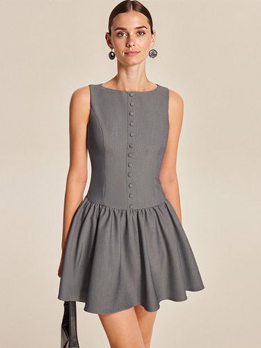 Mini-robe plissée sans manches et boutonnée sur le devant été 2026 - milanoo.com - Modalova