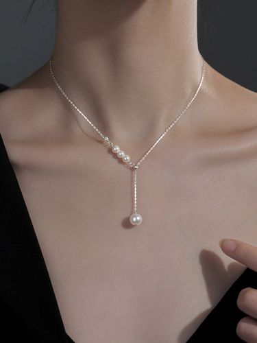 Collier ras-de-cou minimaliste en perles petit collier de devant longue perle pendante. Bijou de cou avec une seule perle - milanoo.com - Modalova