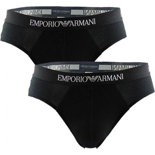 Pack de 2 slips ceinture élastique - coton - Emporio Armani Underwear - Modalova