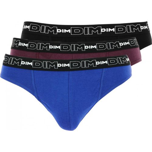 Pack de 3 slips logotés ceinture élastique - coton stretch - Dim Underwear - Modalova