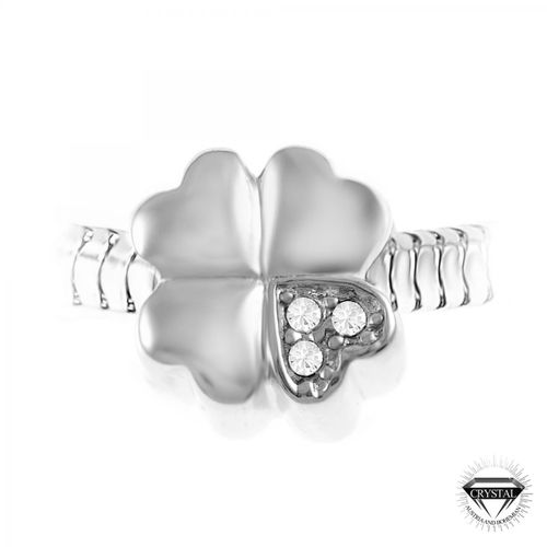Charm perle trèfle orné de cristaux de Bohème et acier par SC Crystal - So Charm Bijoux - Modalova
