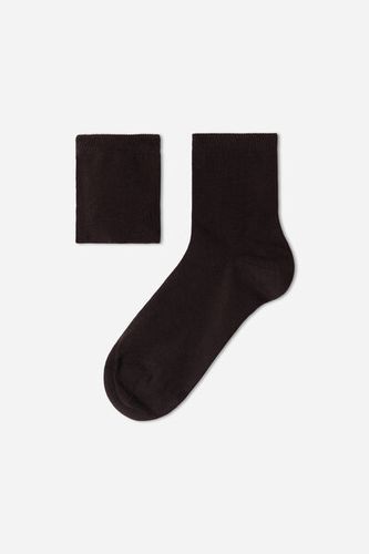 Children's Short Cotton Socks with Fresh Feet Breathable Material Unisex Brown Size 6 - Calzedonia - Modalova