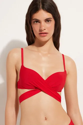 Soft Graduated Padded Push-up Swimsuit Top Indonesia Woman Red Size 4 - Calzedonia - Modalova