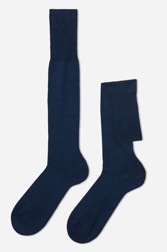 Men’s Lisle Thread Long Socks Man Blue Size 10M - Calzedonia - Modalova