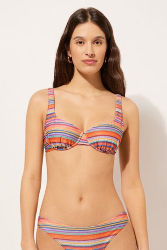 Balconette Swimsuit Top Colorful Stripes Woman Multicolor Size 2 - Calzedonia - Modalova