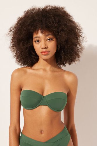 Lightly Padded Strapless Bikini Top Indonesia Woman Green Size 2 - Calzedonia - Modalova