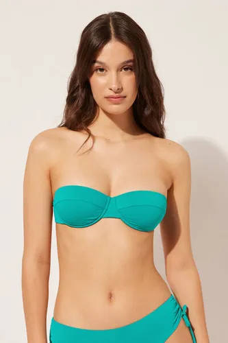 Lightly Padded Strapless Bikini Top Indonesia Woman Green Size 2 - Calzedonia - Modalova