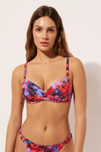 Super Padded Push-up Swimsuit Top Blurred Flowers Woman Floral Size 1 - Calzedonia - Modalova