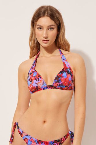Graduated Padded Triangle Swimsuit Top Blurred Flowers Woman Floral Size 3 - Calzedonia - Modalova