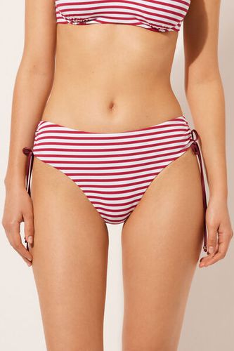 High Waist Drawstring Swimsuit Bottom Nautical Stripes Woman Stripes Size S - Calzedonia - Modalova