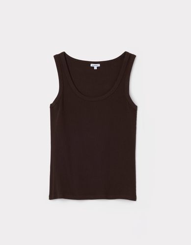 Débardeur côtelé en coton stretch - marron - celio - Modalova