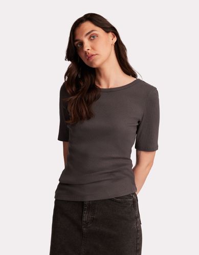 T-shirt côtelé à manches courtes - gris - celio - Modalova