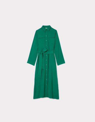 Robe chemise à ceinture - vert émeraude - celio - Modalova