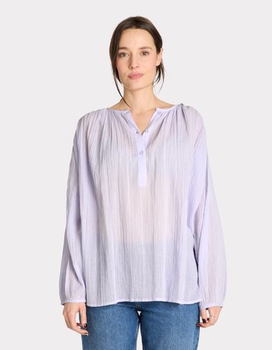 Blouse boutonnée col rond - violet - celio - Modalova