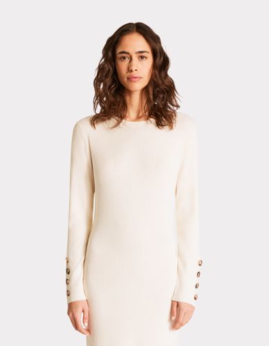 Robe longue en maille côtelée - écru - celio - Modalova