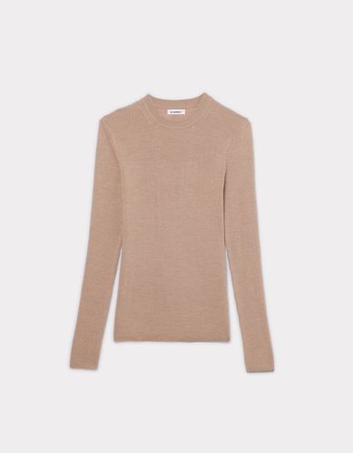 Pull col rond mélange laine mérinos - beige - celio - Modalova