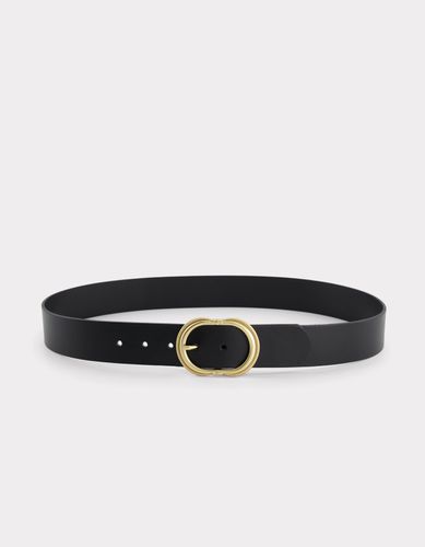 Ceinture en cuir unie - noir - celio - Modalova