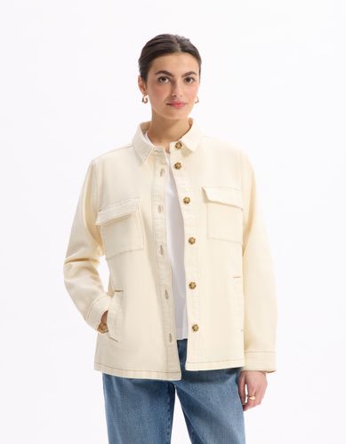 Veste effet denim - beige - celio - Modalova