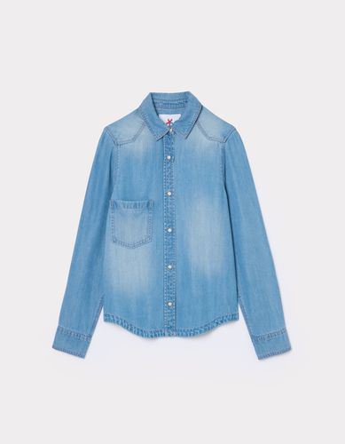 Chemise droite en denim - bleu - celio - Modalova