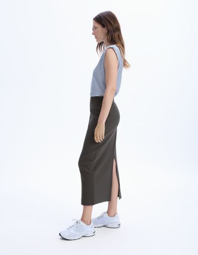 Jupe en maille côtelée - gris - celio - Modalova