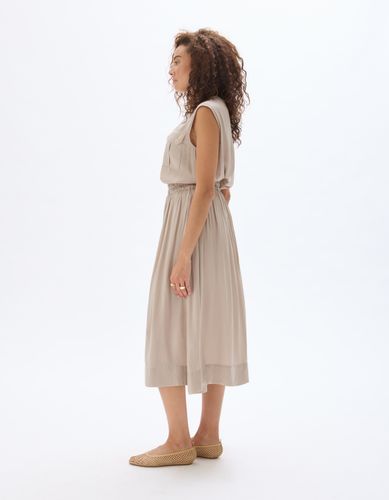 Jupon satiné - beige - celio - Modalova