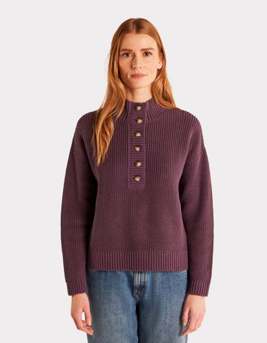 Pull en coton chaud col montant - violet - celio - Modalova