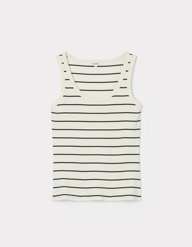 Débardeur côtelé en coton stretch - et blanc - celio - Modalova