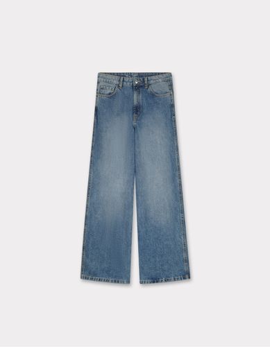 Jean large taille haute - bleu - celio - Modalova