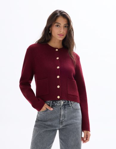 Gilet boutonné manches longues - rouge - celio - Modalova