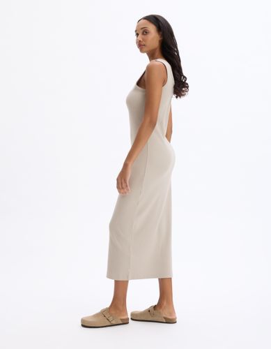 Robe longue côtelée en coton - gris - celio - Modalova