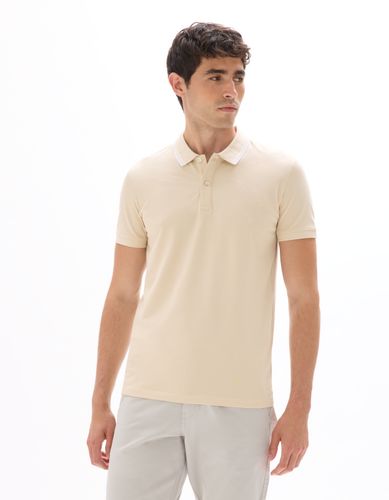 Polo slim coton stretch - beige - camaieu - Modalova