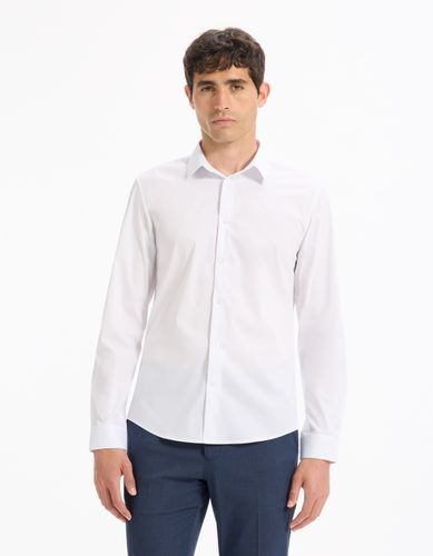 Chemise slim en coton stretch - camaieu - Modalova