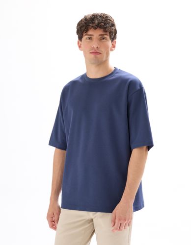 T-shirt oversize col rond - bleu gris - camaieu - Modalova
