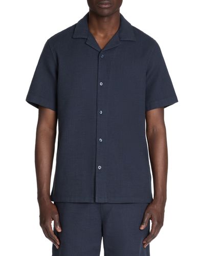 Chemisette regular 100% coton texturé - marine - camaieu - Modalova