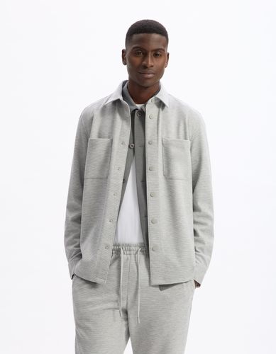 Surchemise texturée 2 poches - gris clair - camaieu - Modalova