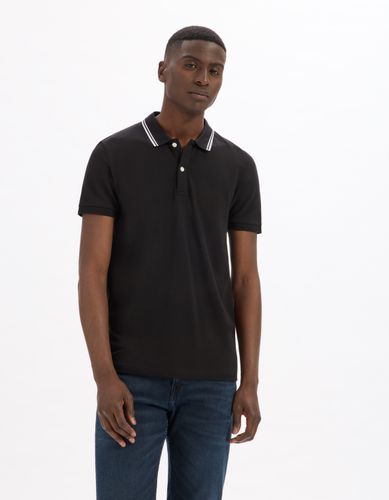 Polo slim coton stretch - noir - camaieu - Modalova