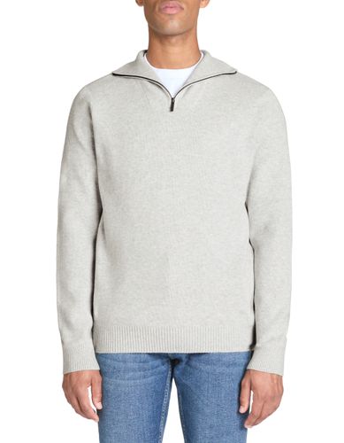 Pull col camionneur regular coton mélangé - gris chiné - camaieu - Modalova