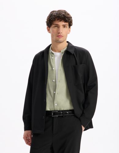 Surchemise stretch 1 poche - noir - camaieu - Modalova