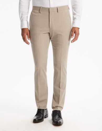 Pantalon de costume slim stretch - beige - camaieu - Modalova