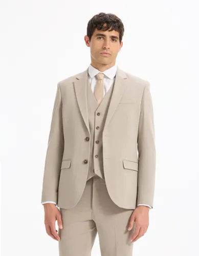 Veste de costume slim stretch - beige - camaieu - Modalova