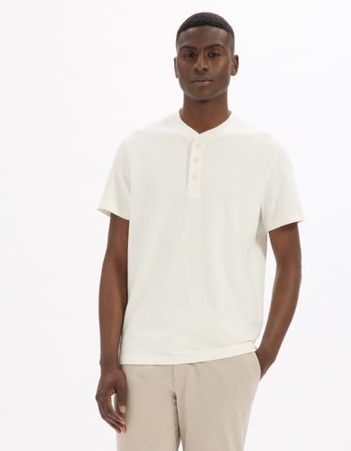 T-shirt straight col tunisien 100% coton - camaieu - Modalova