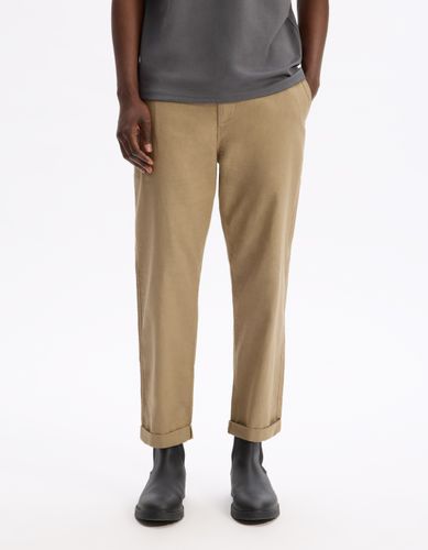Pantalon straight en lin et coton - camaieu - Modalova