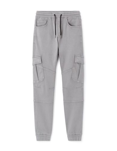 Pantalon cargo slim en coton stretch - gris - camaieu - Modalova