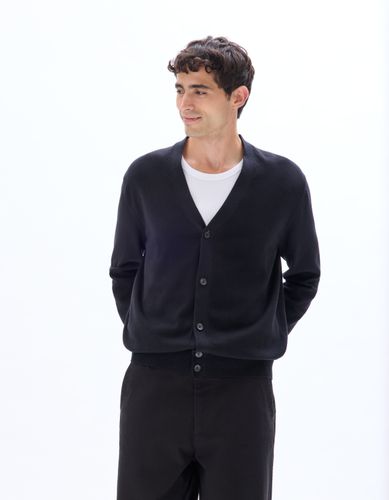 Cardigan 100% coton - noir - camaieu - Modalova