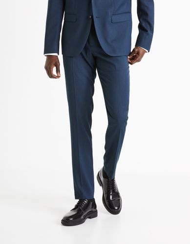 Pantalon de costume slim armuré - marine - camaieu - Modalova