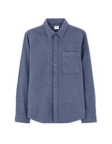 Chemise regular en flanelle - bleu - camaieu - Modalova