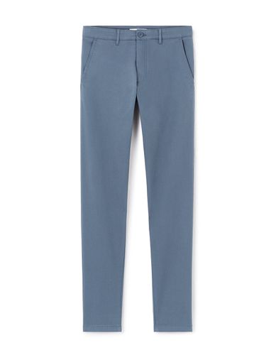 Pantalon chino slim en coton stretch - bleu - camaieu - Modalova