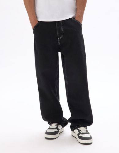 Jean baggy 100% coton- noir - camaieu - Modalova